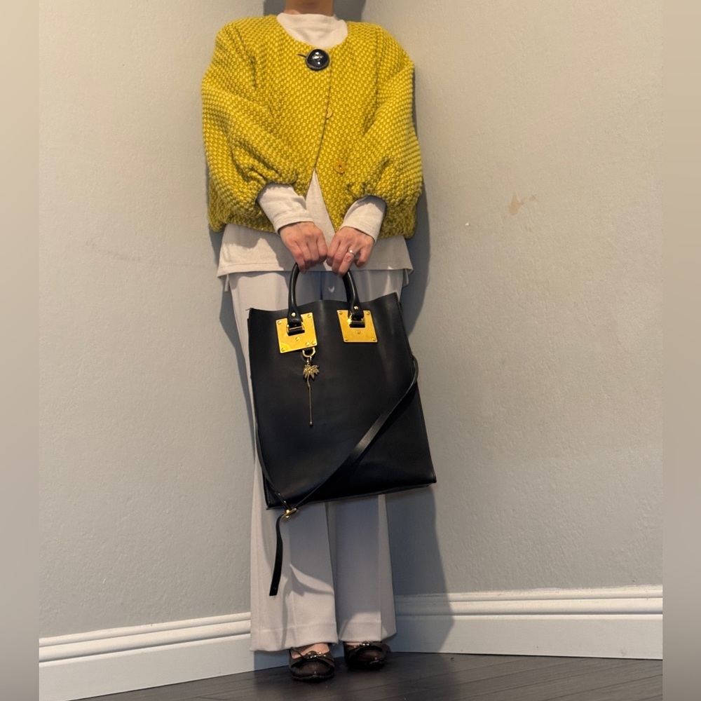 LEIFSDOTTIR Mustard Yellow Bubble
Jacket with Stone Accent Button